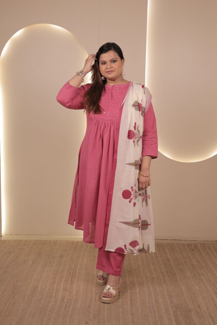 Rozana Suit Set - Pink