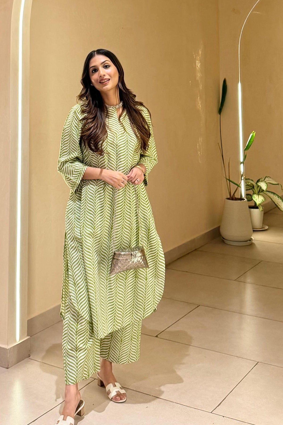 Ambar Hues Green Block Print Cotton Co-ord Set