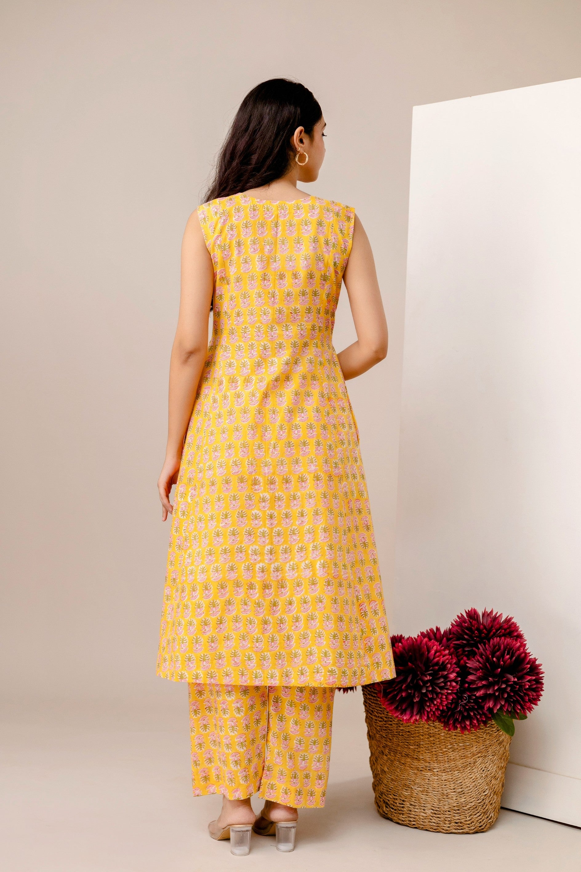 Ambar Hues Co-ord Set - Yellow Butti