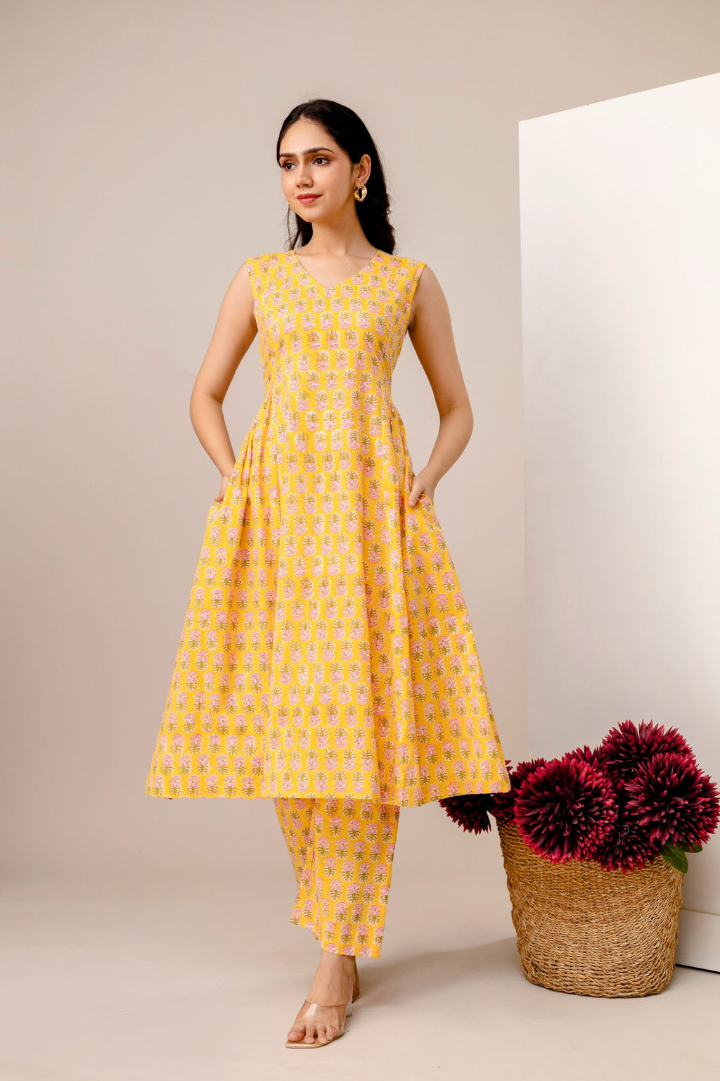 Ambar Hues Co-ord Set - Yellow Butti