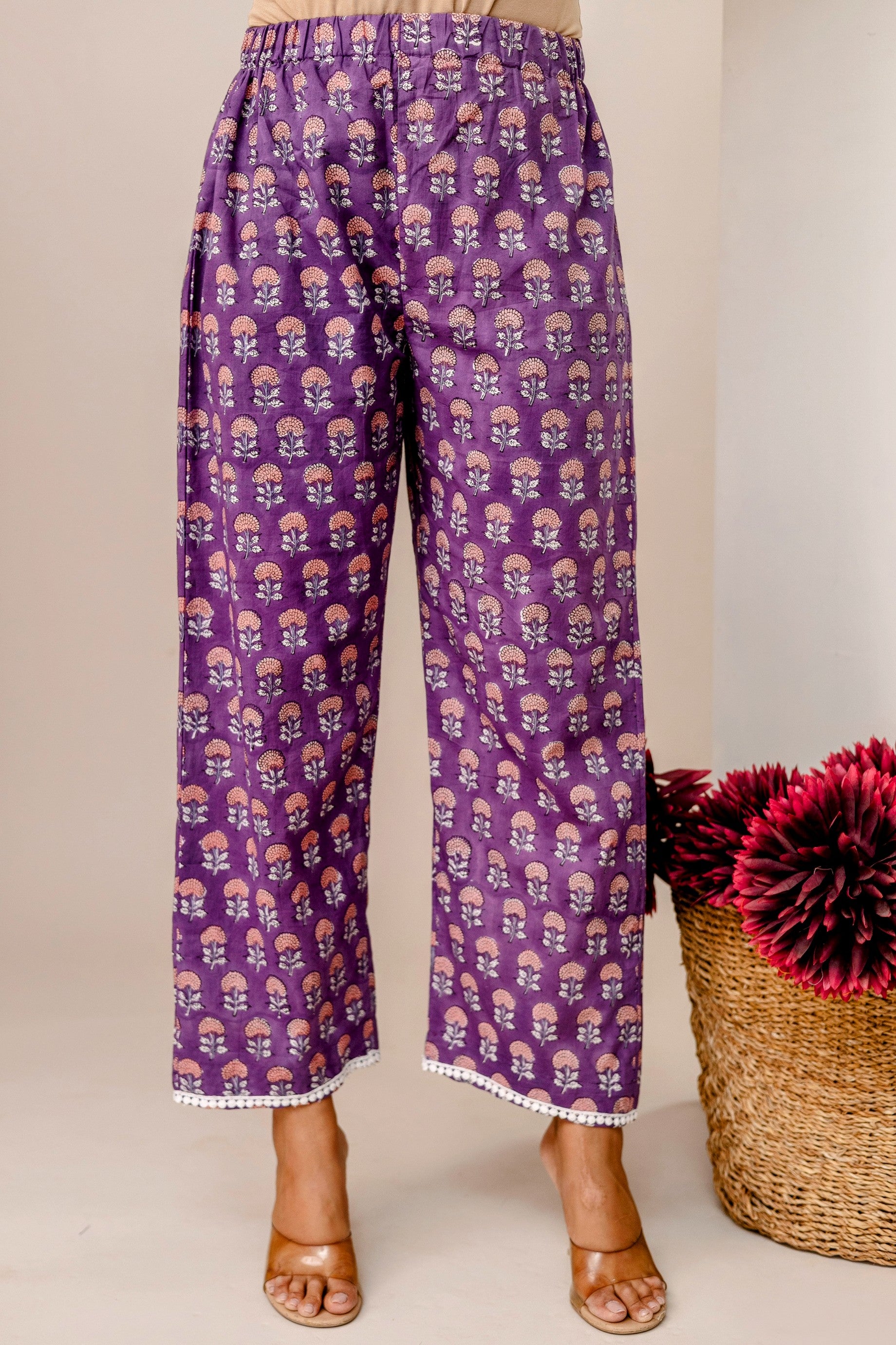 Ambar Hues Co-ord Set - Purple Butti