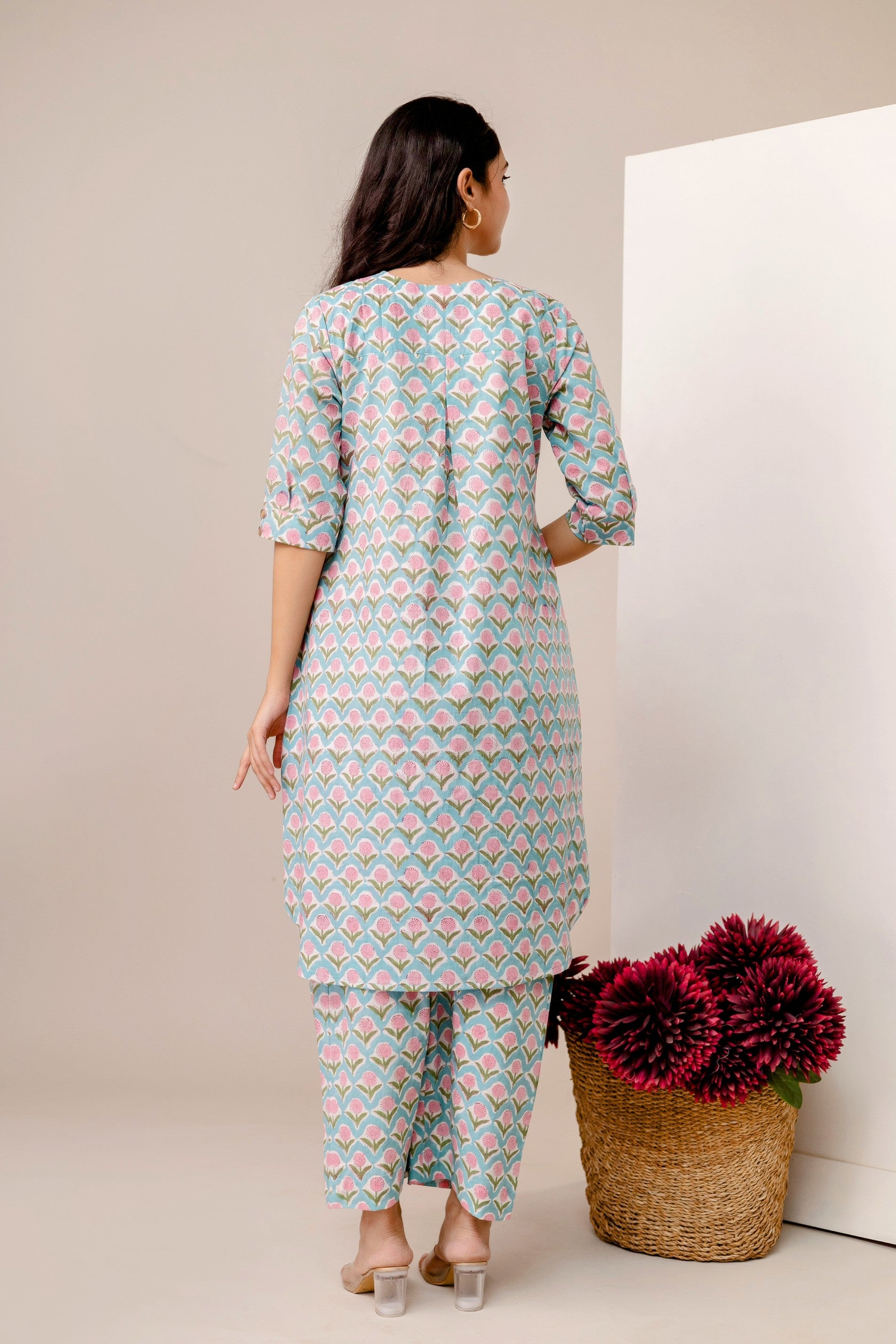 Ambar Hues Co-ord Set - Aqua Blue