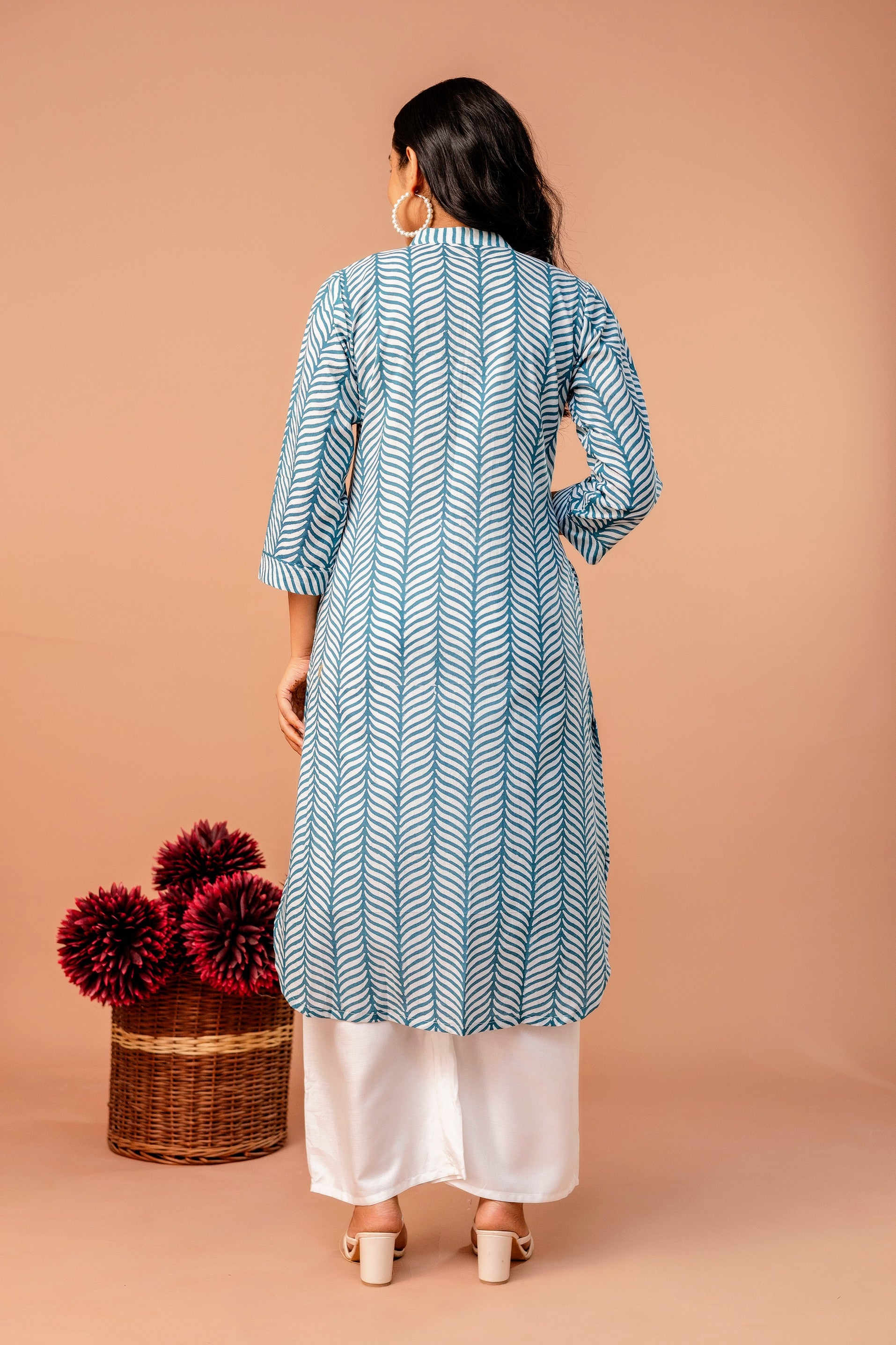 Ambar Hues Co-ord Set - Blue White