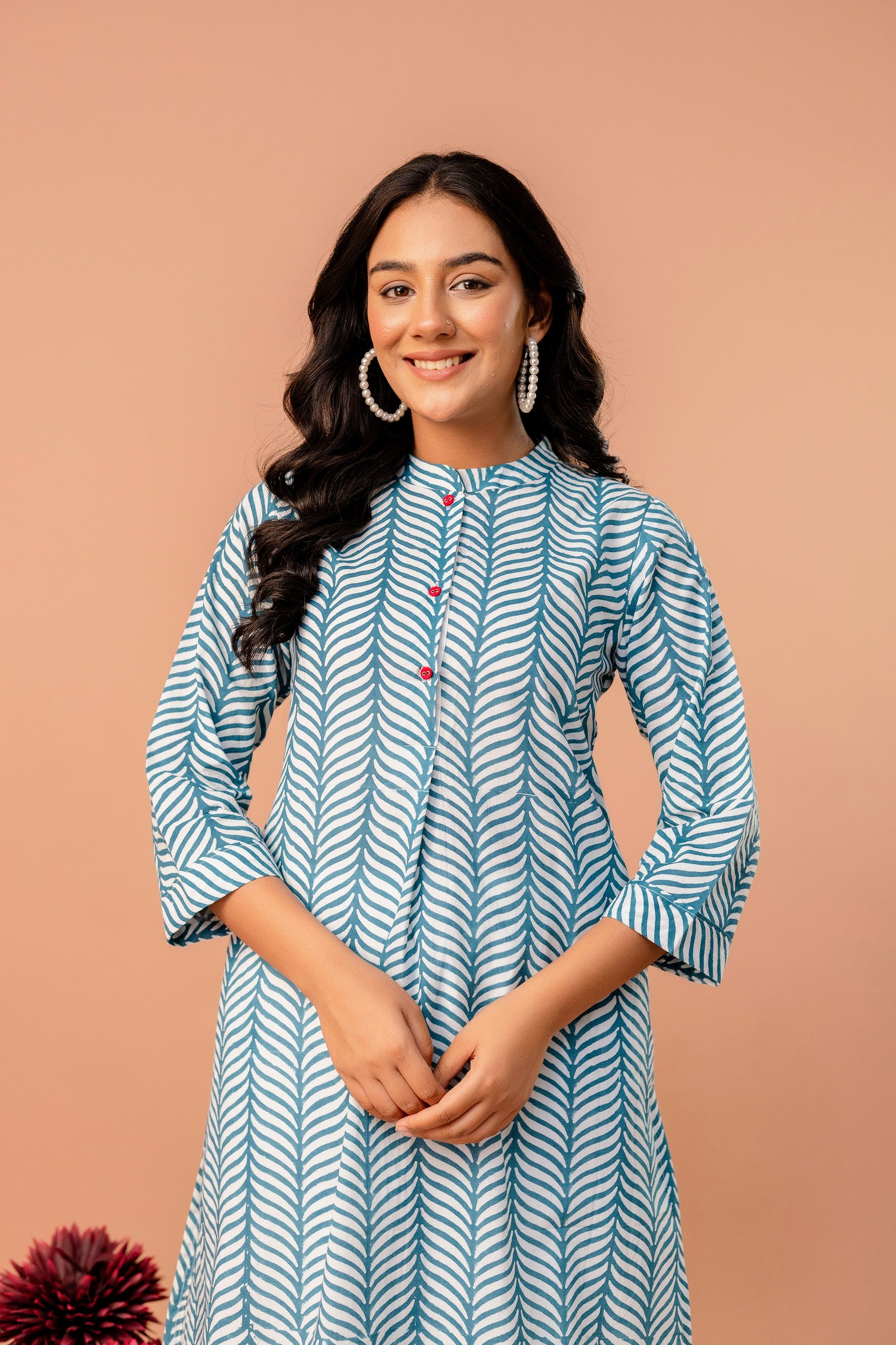 Ambar Hues Co-ord Set - Blue White