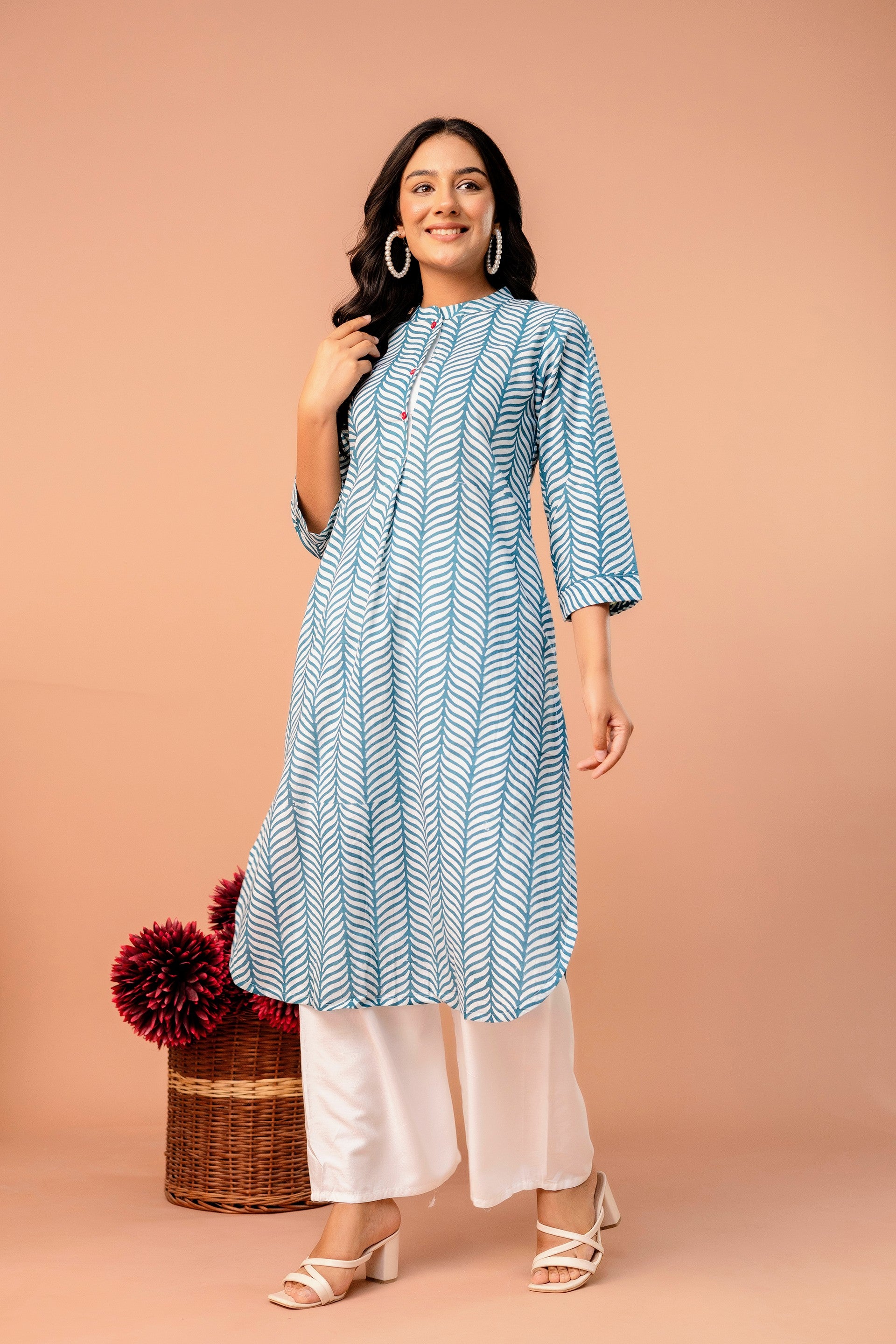 Ambar Hues Co-ord Set - Blue White