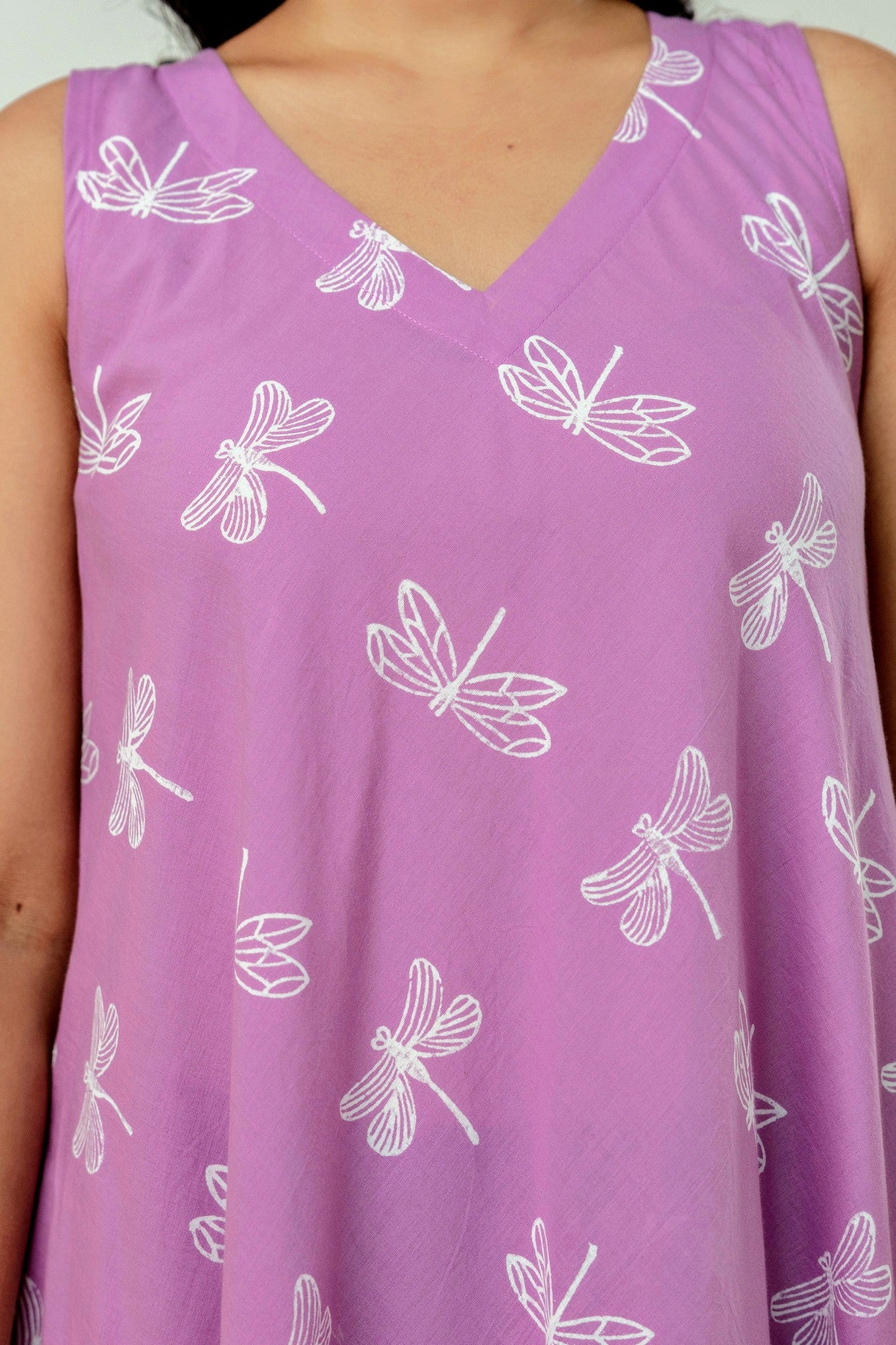 Ambar Hues Dress - Lavender White