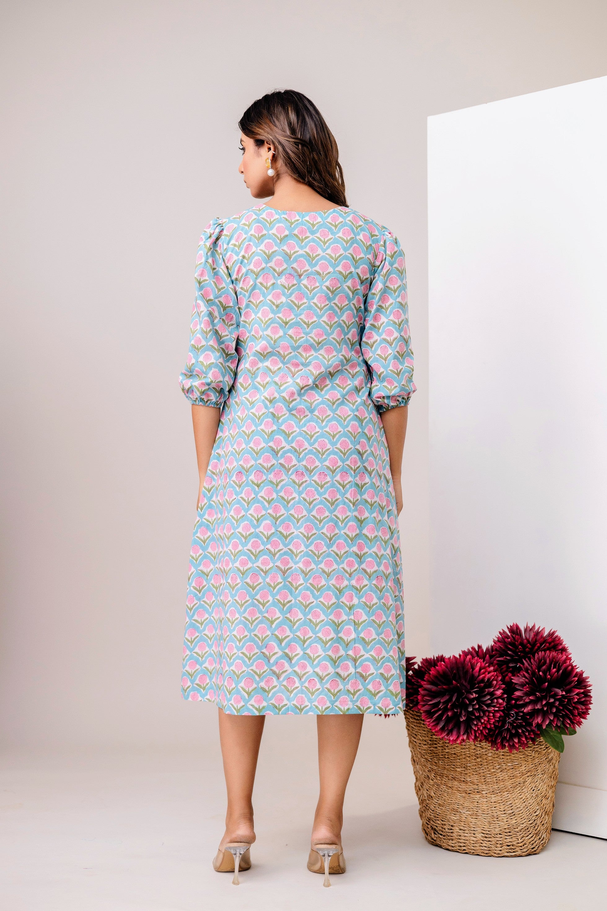 Ambar Hues Dress - Aqua Blue