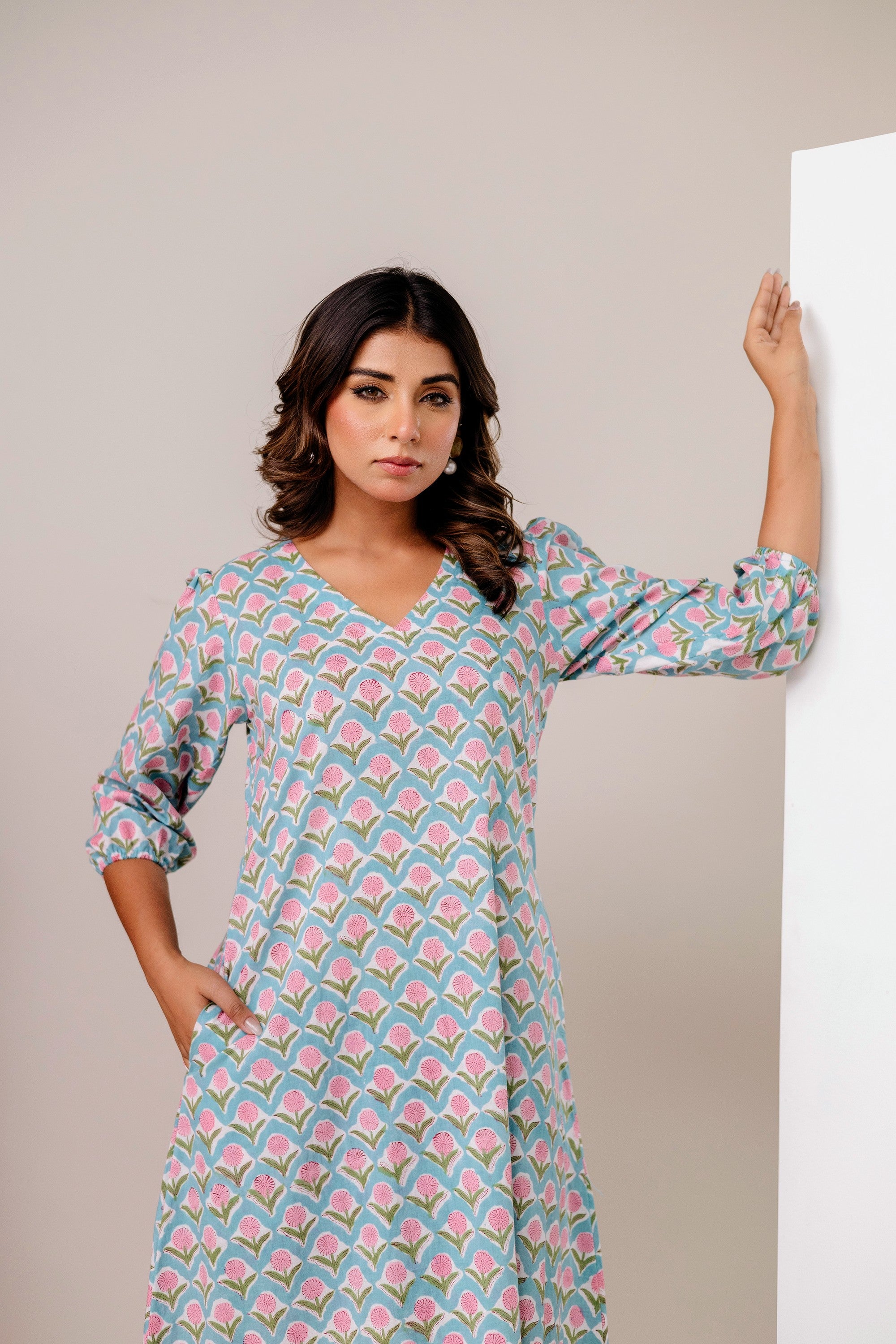Ambar Hues Dress - Aqua Blue