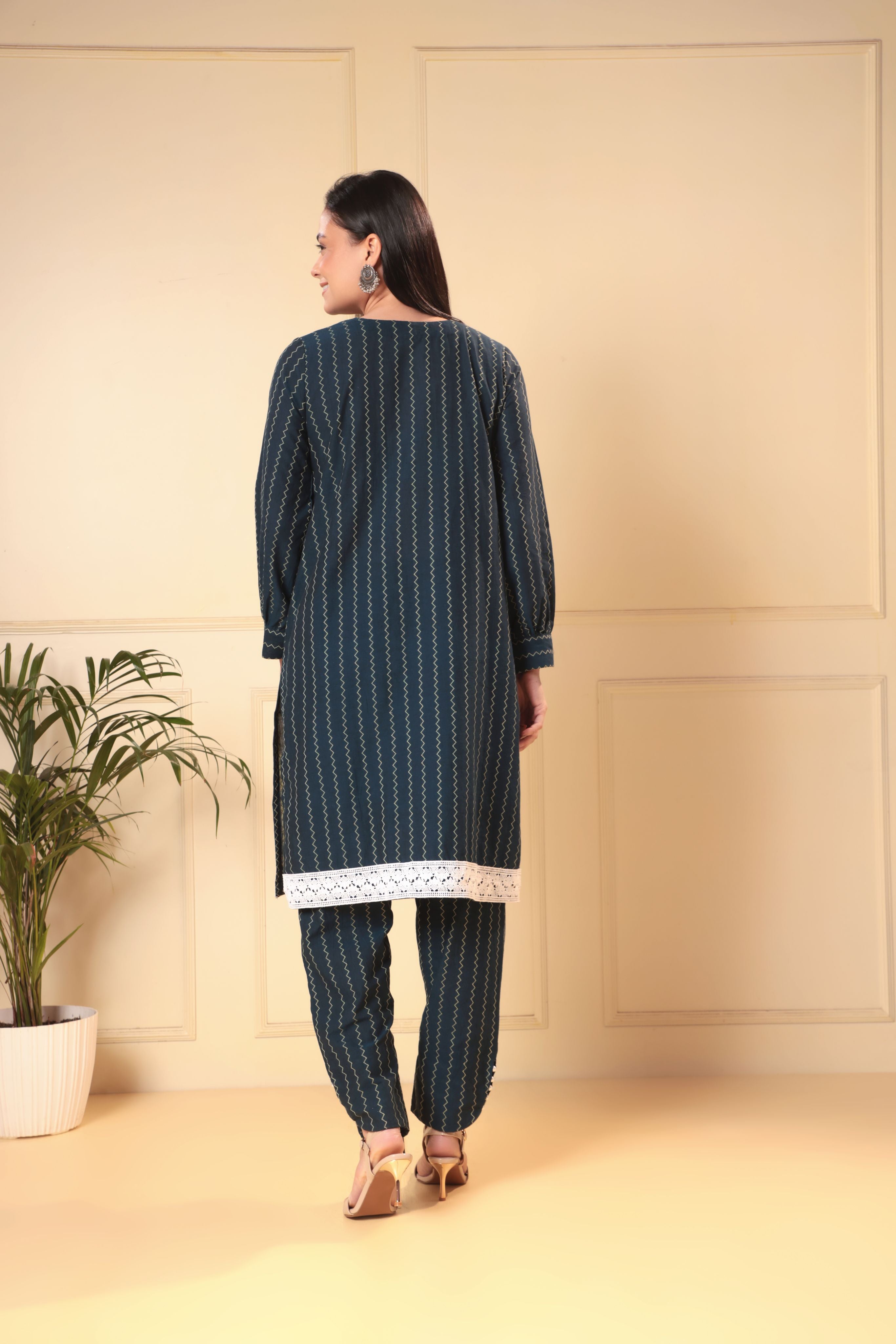 Raahi Co-ord Set - Blue White