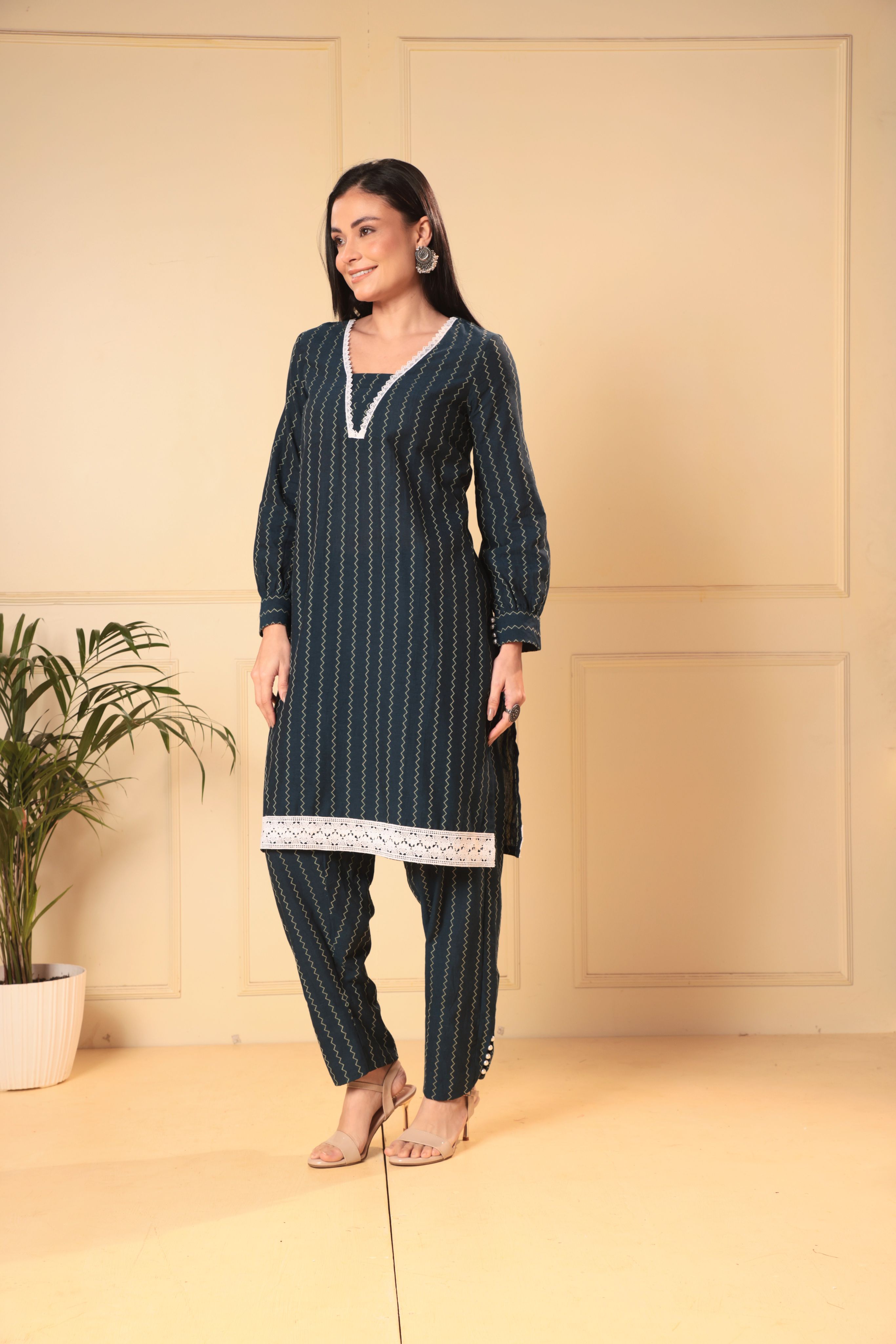 Raahi Co-ord Set - Blue White