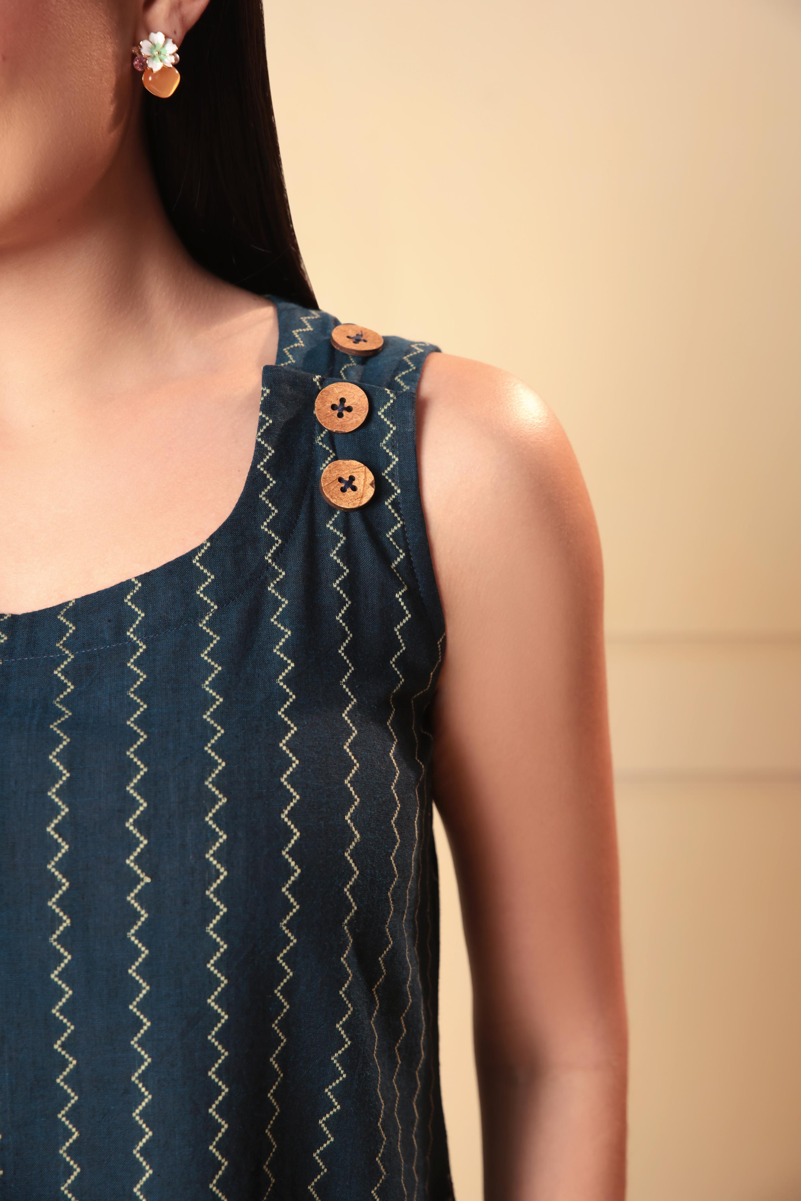 Raahi Dress - Blue White