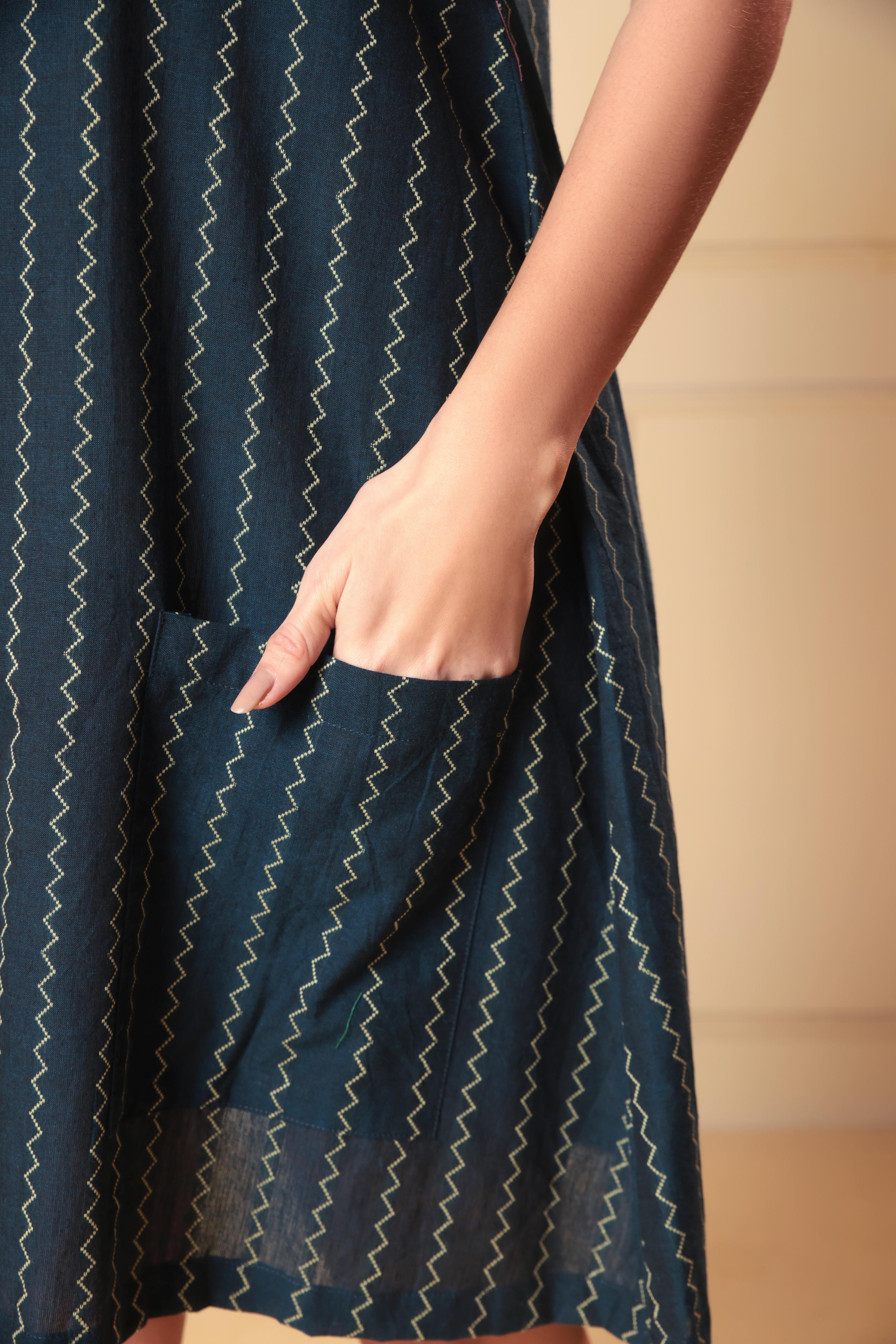 Raahi Dress - Blue White