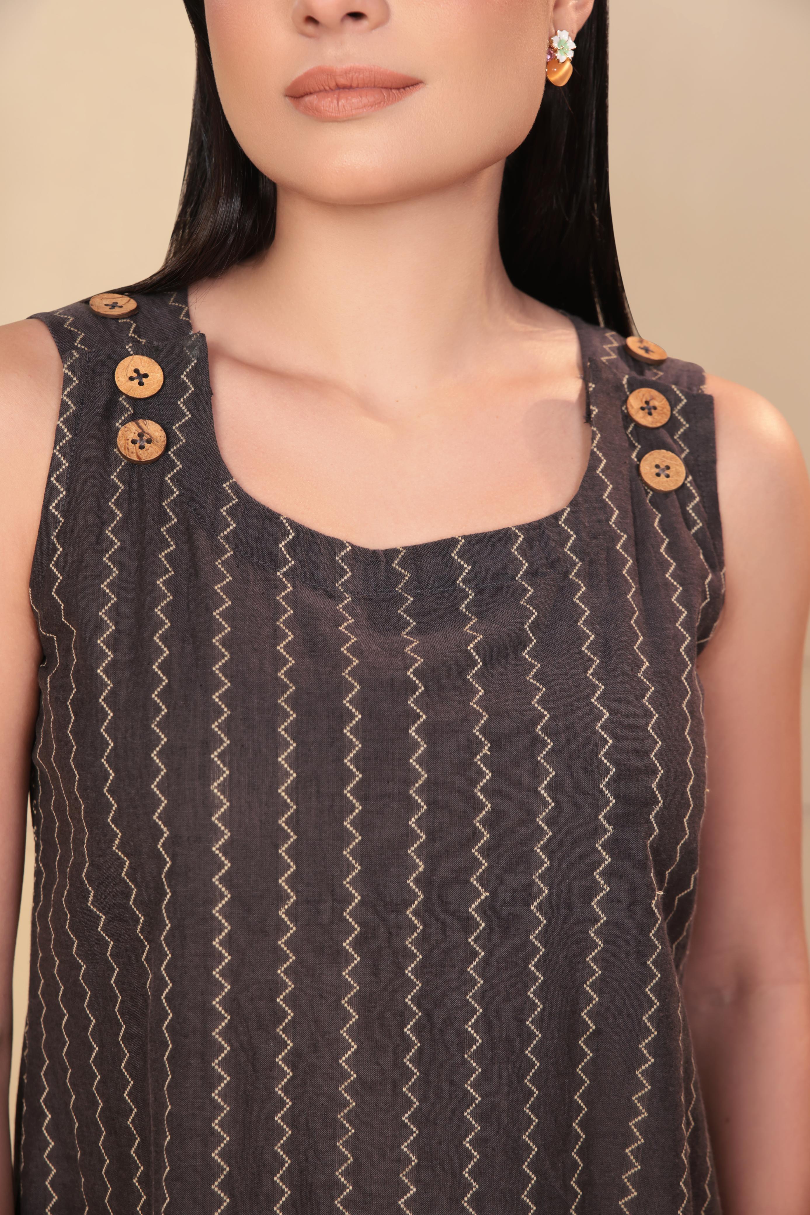 Raahi Dress - Grey White