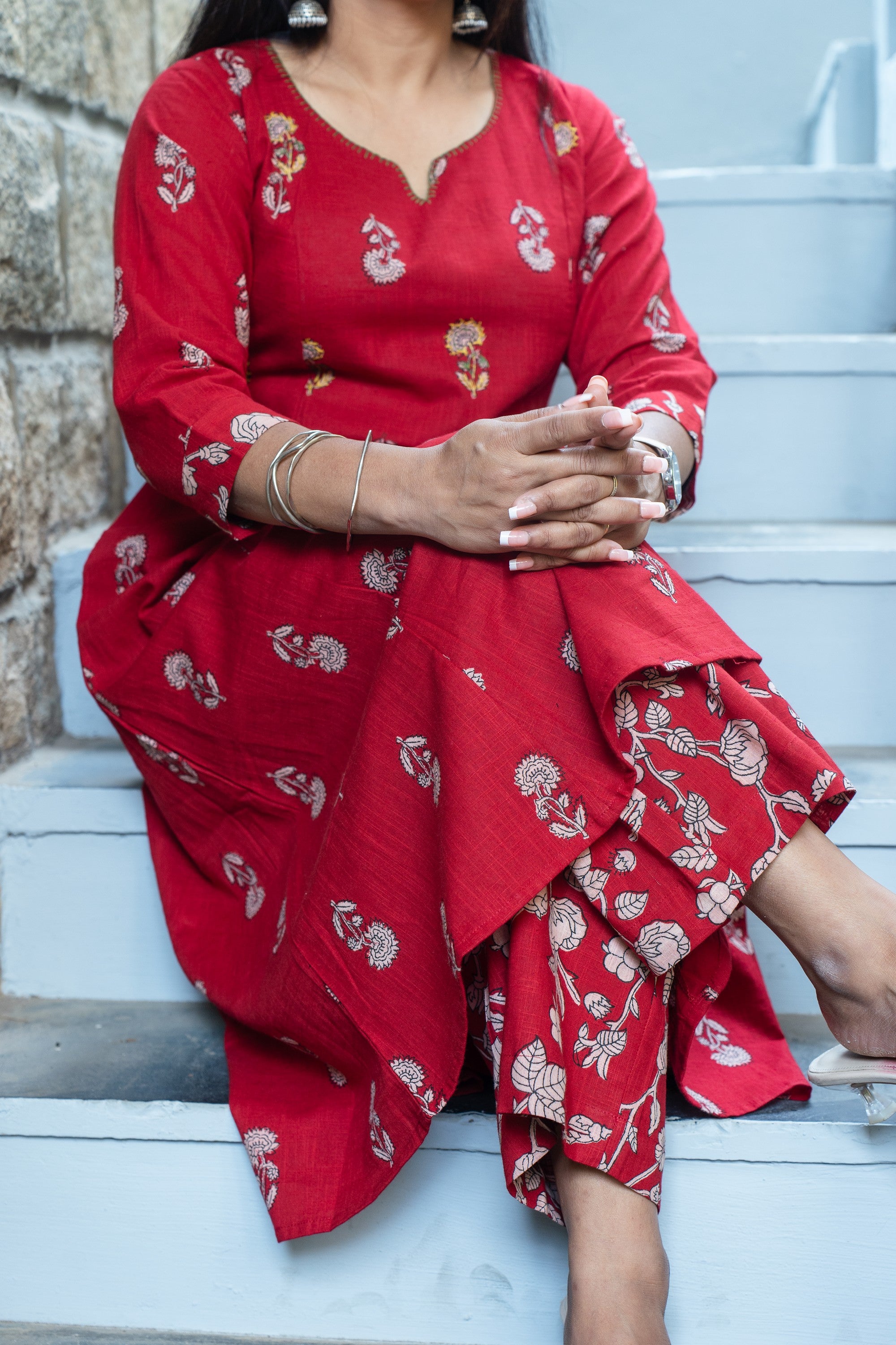 Rozana Co-ord Set - Red