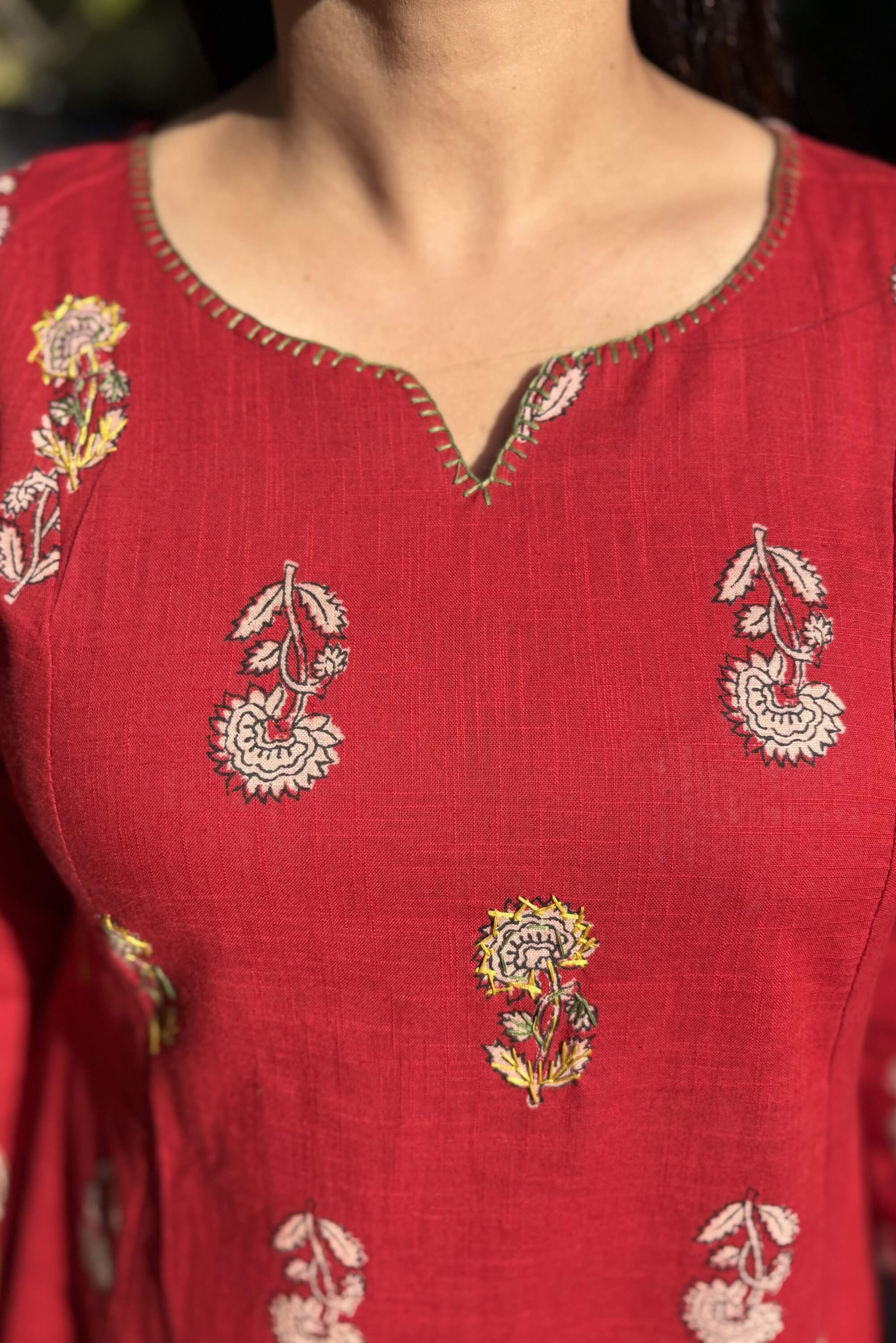 Rozana Co-ord Set - Red