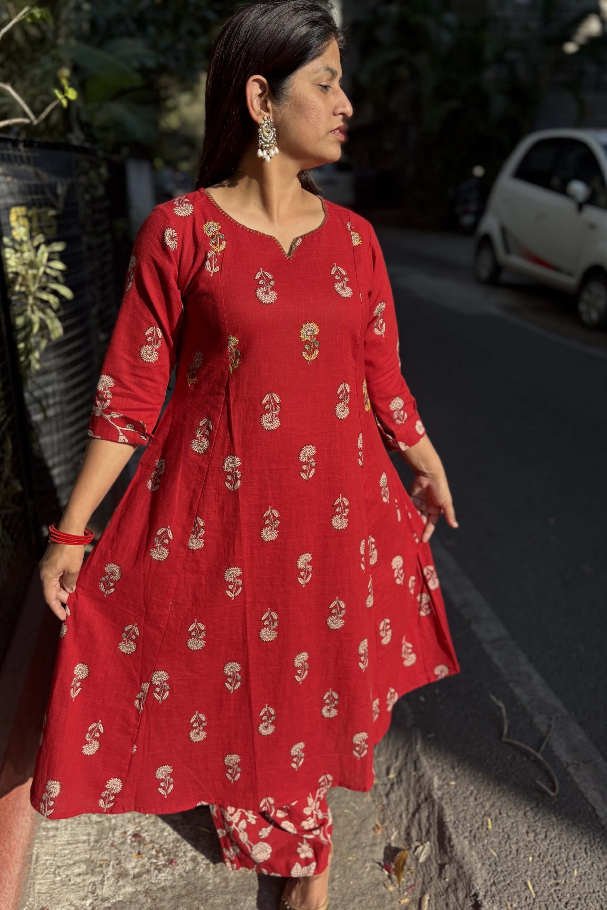 Rozana Co-ord Set - Red