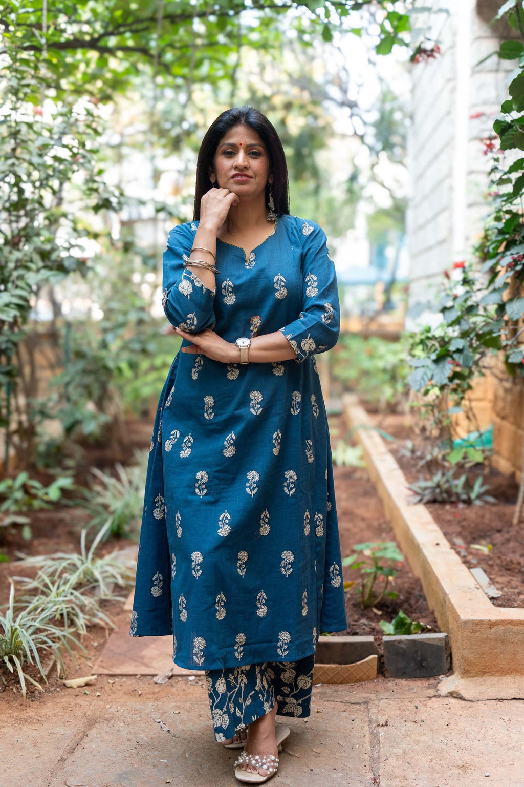 Rozana Co-ord Set - Teal Blue