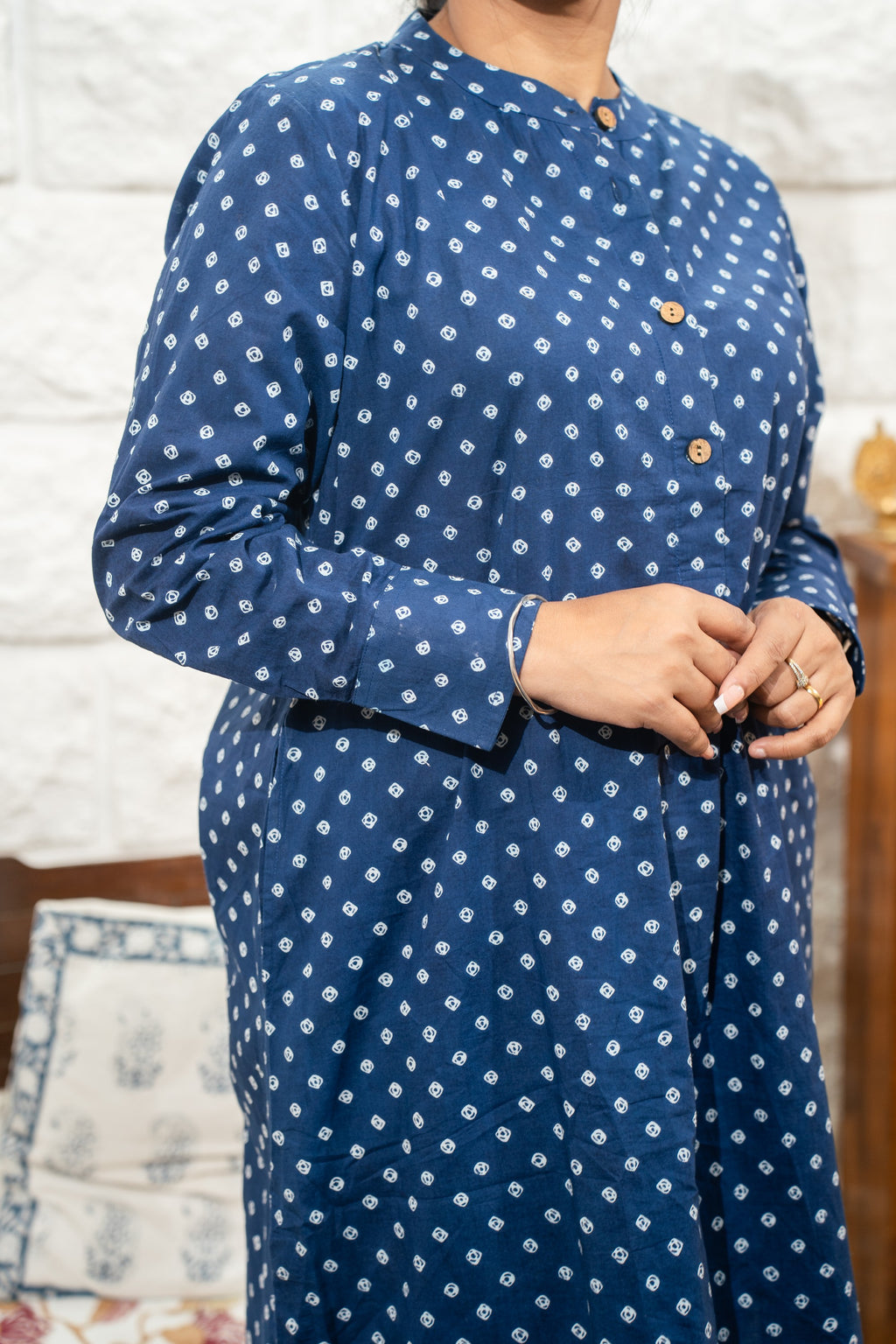 Rozana Co-ord Set - Blue Bandhej