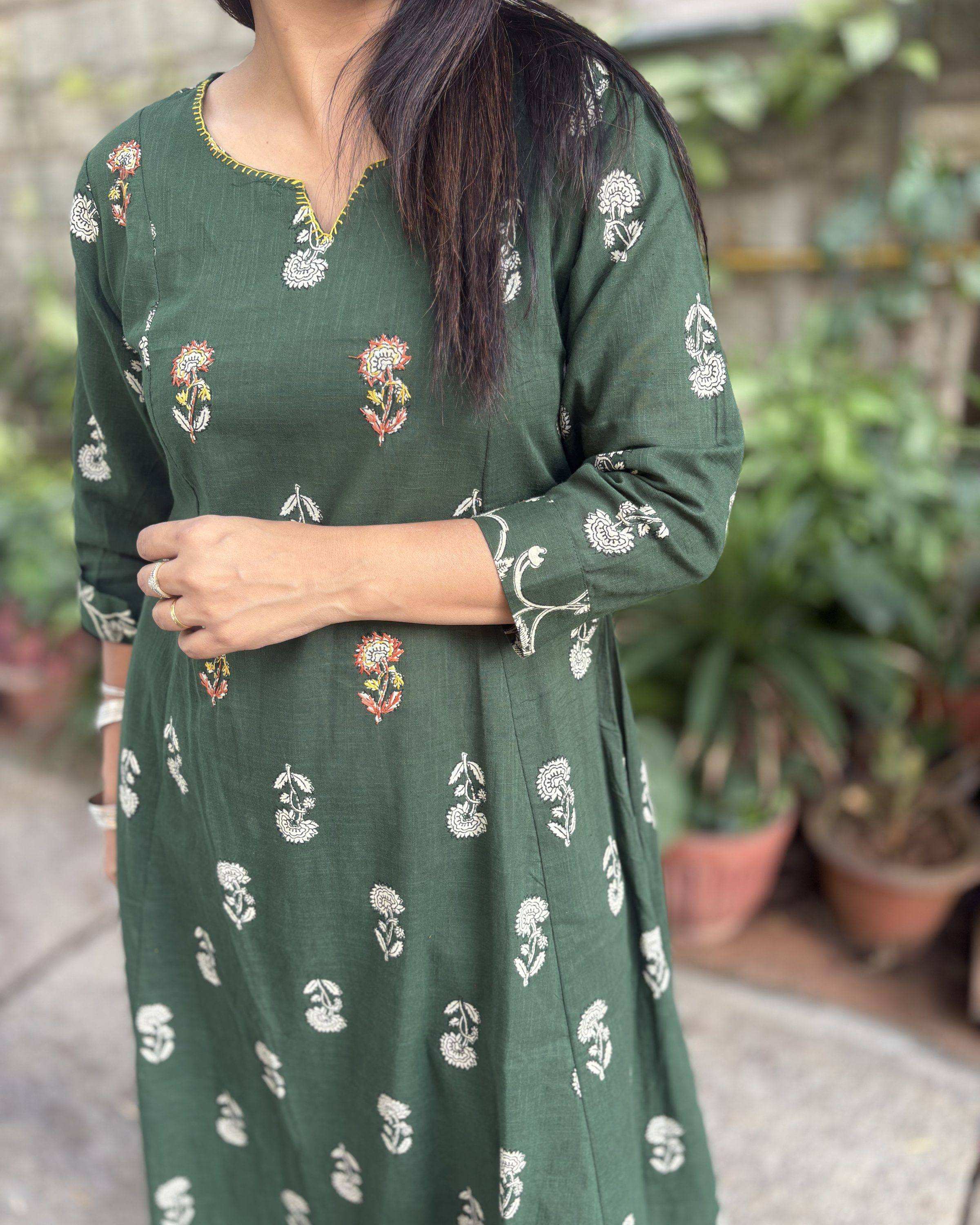 Rozana Co-ord Set - Bottle Green