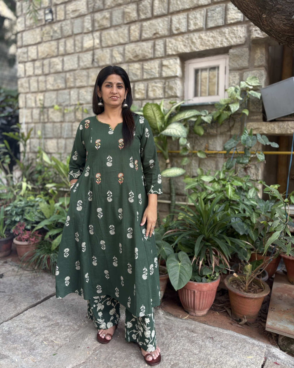 Rozana Co-ord Set - Bottle Green