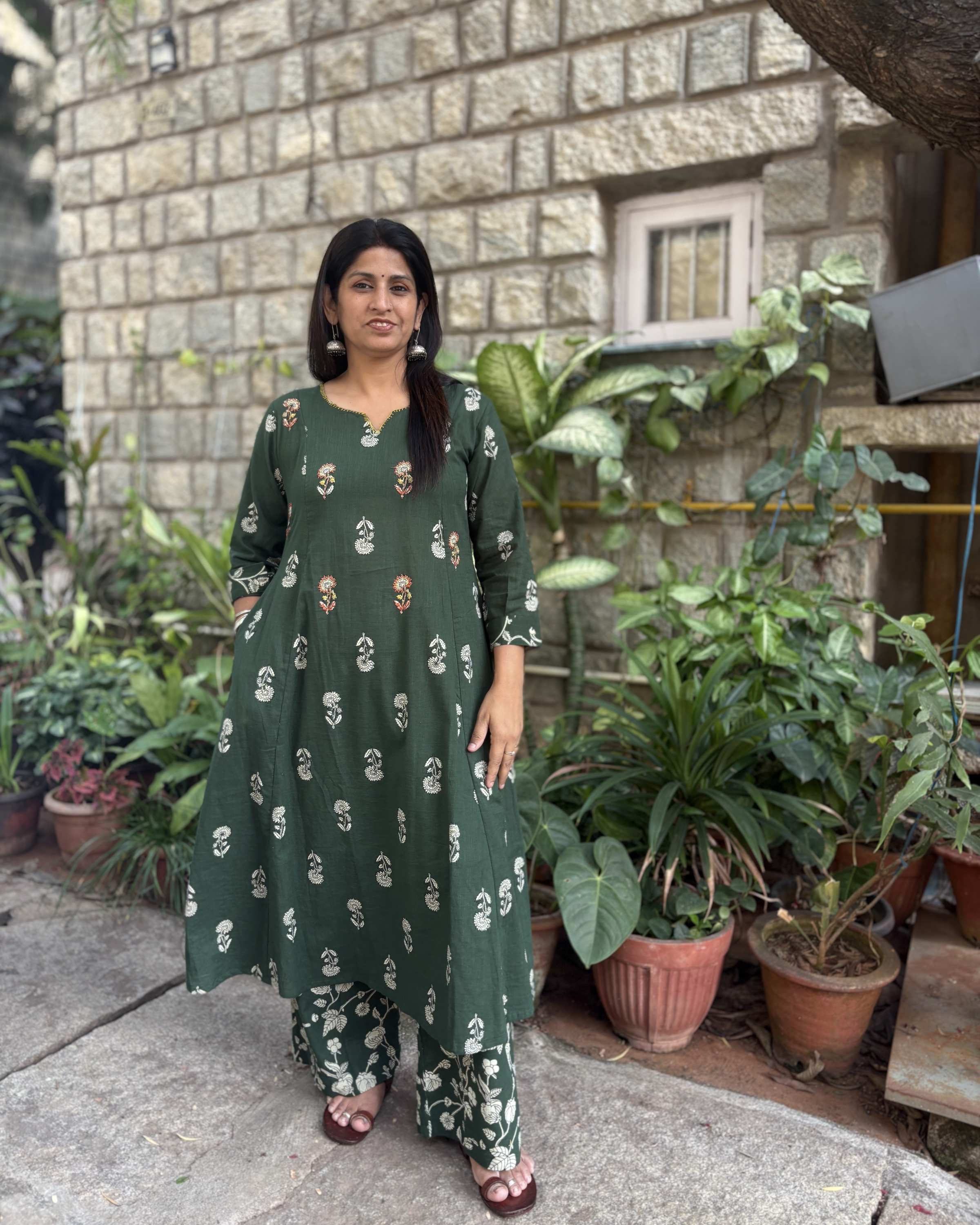 Rozana Co-ord Set - Bottle Green