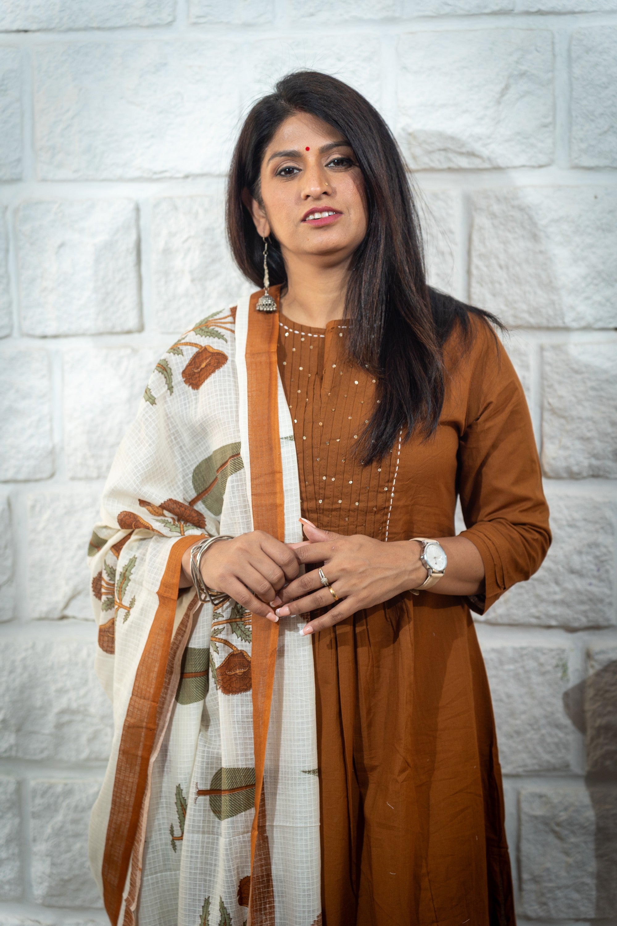 Rozana Suit Set - Brown