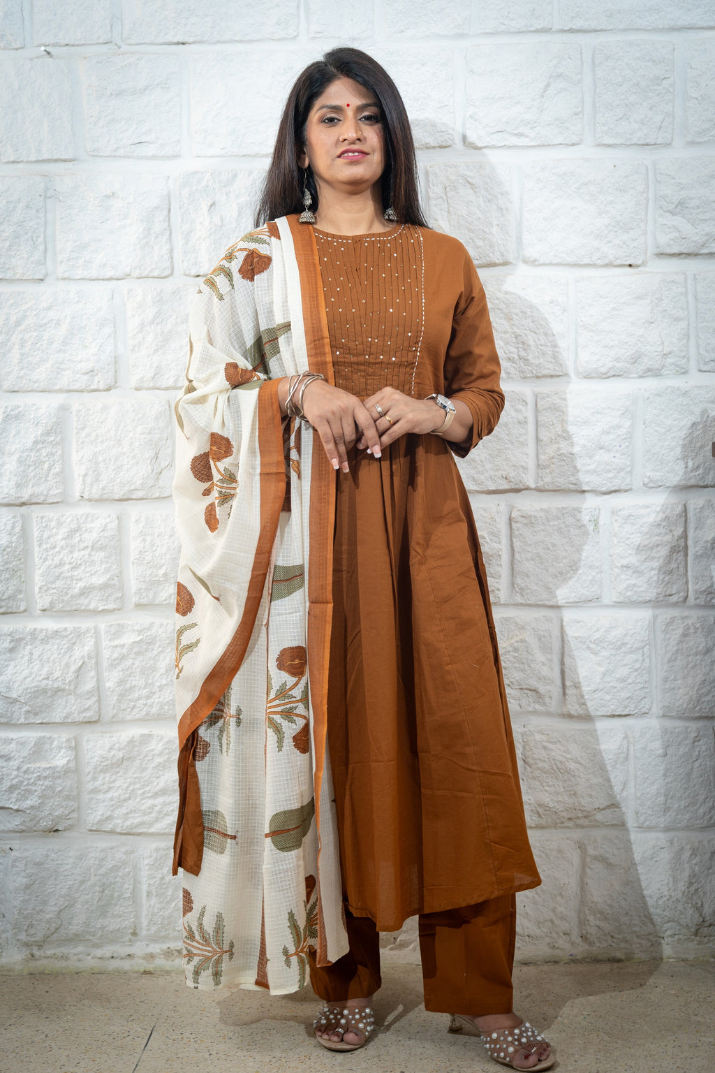 Rozana Suit Set - Brown