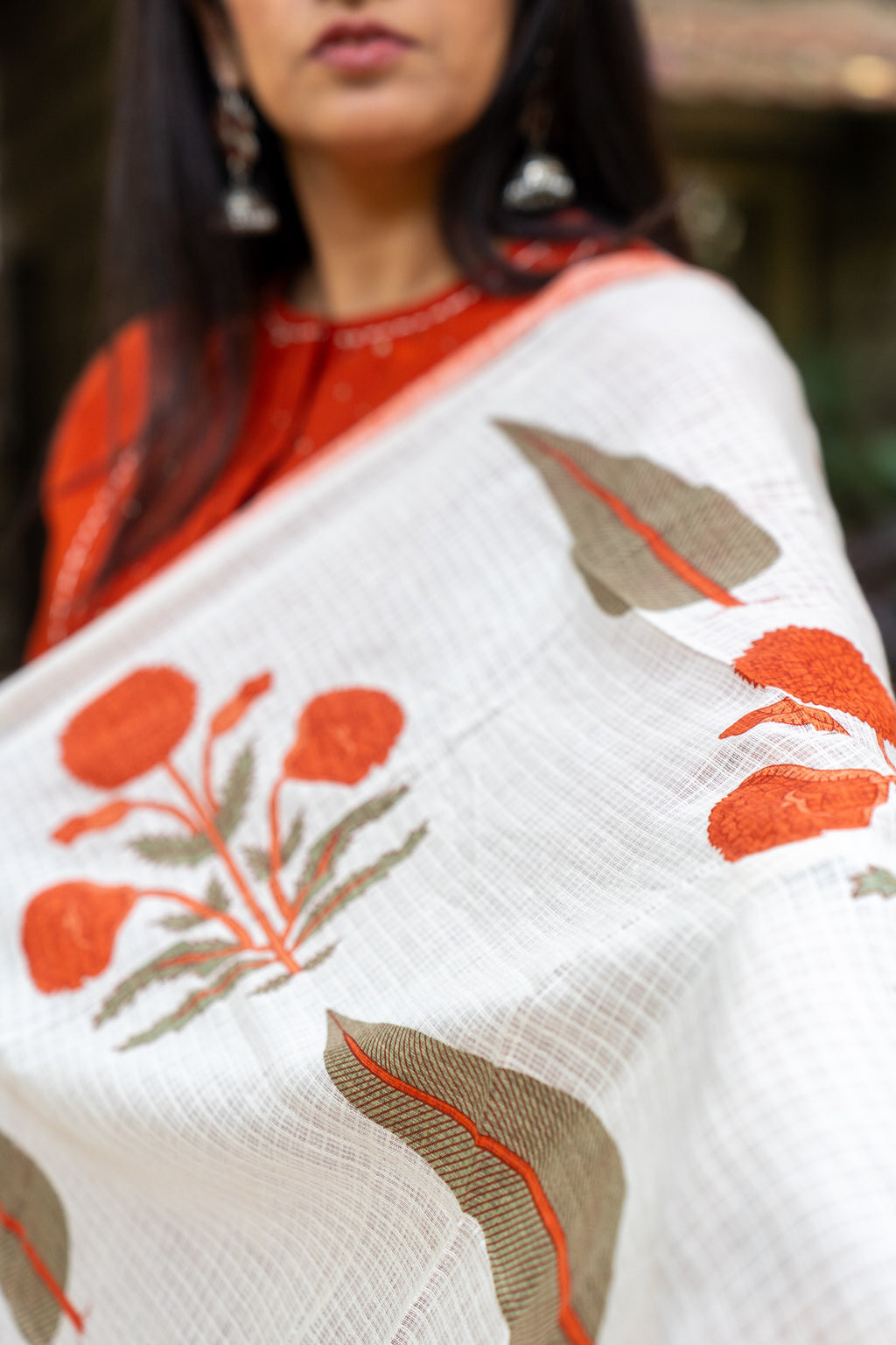 Rozana Suit Set - Rust Orange