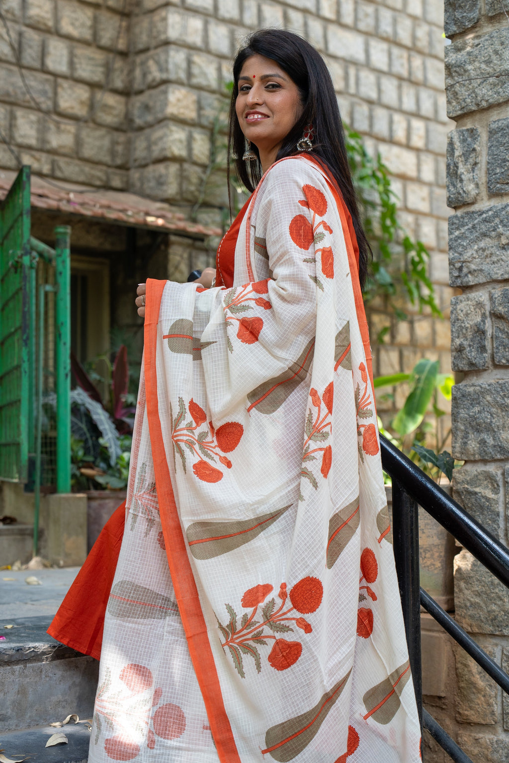 Rozana Suit Set - Rust Orange