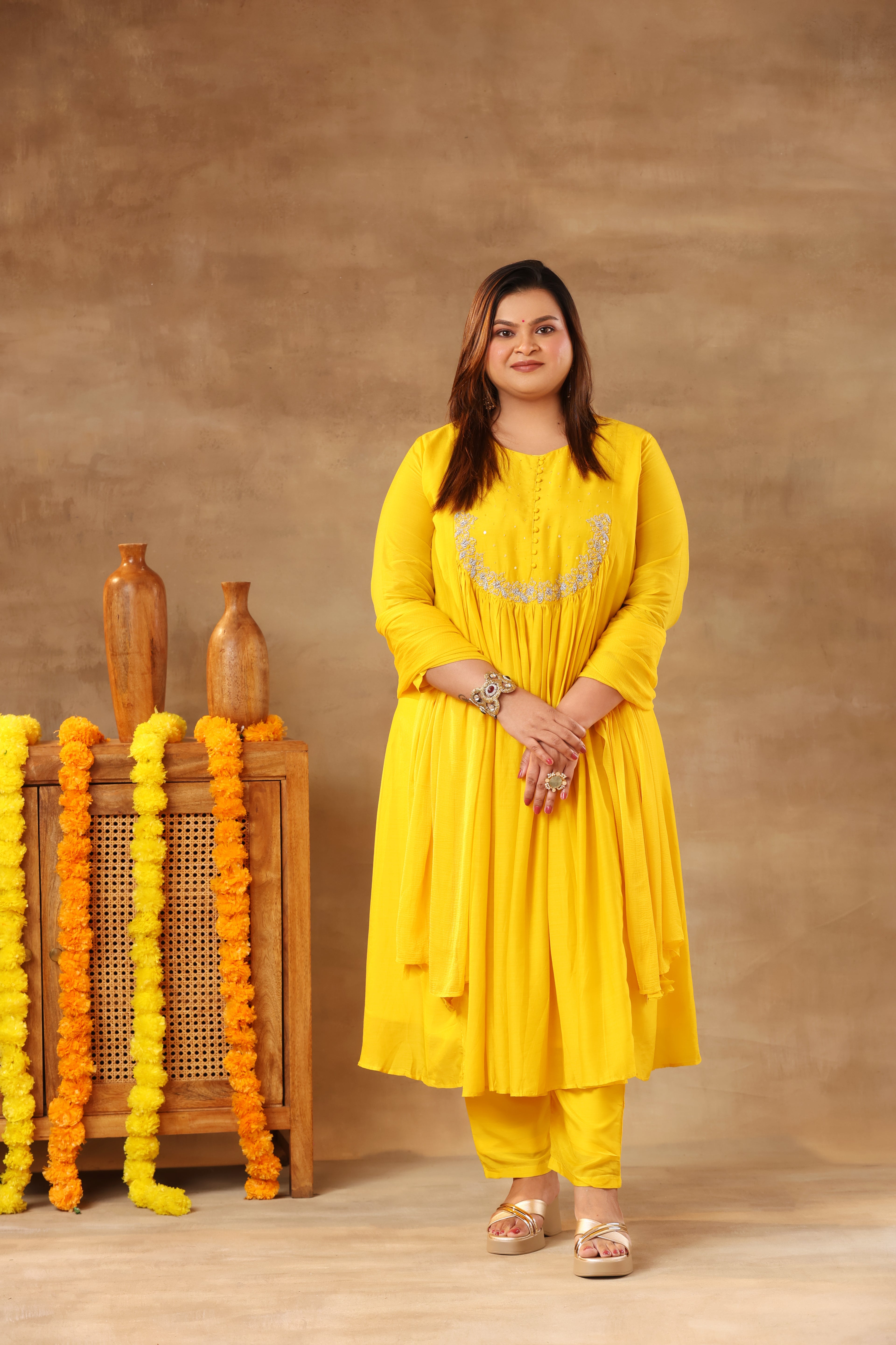 Sitara Suit Set - Yellow Mul