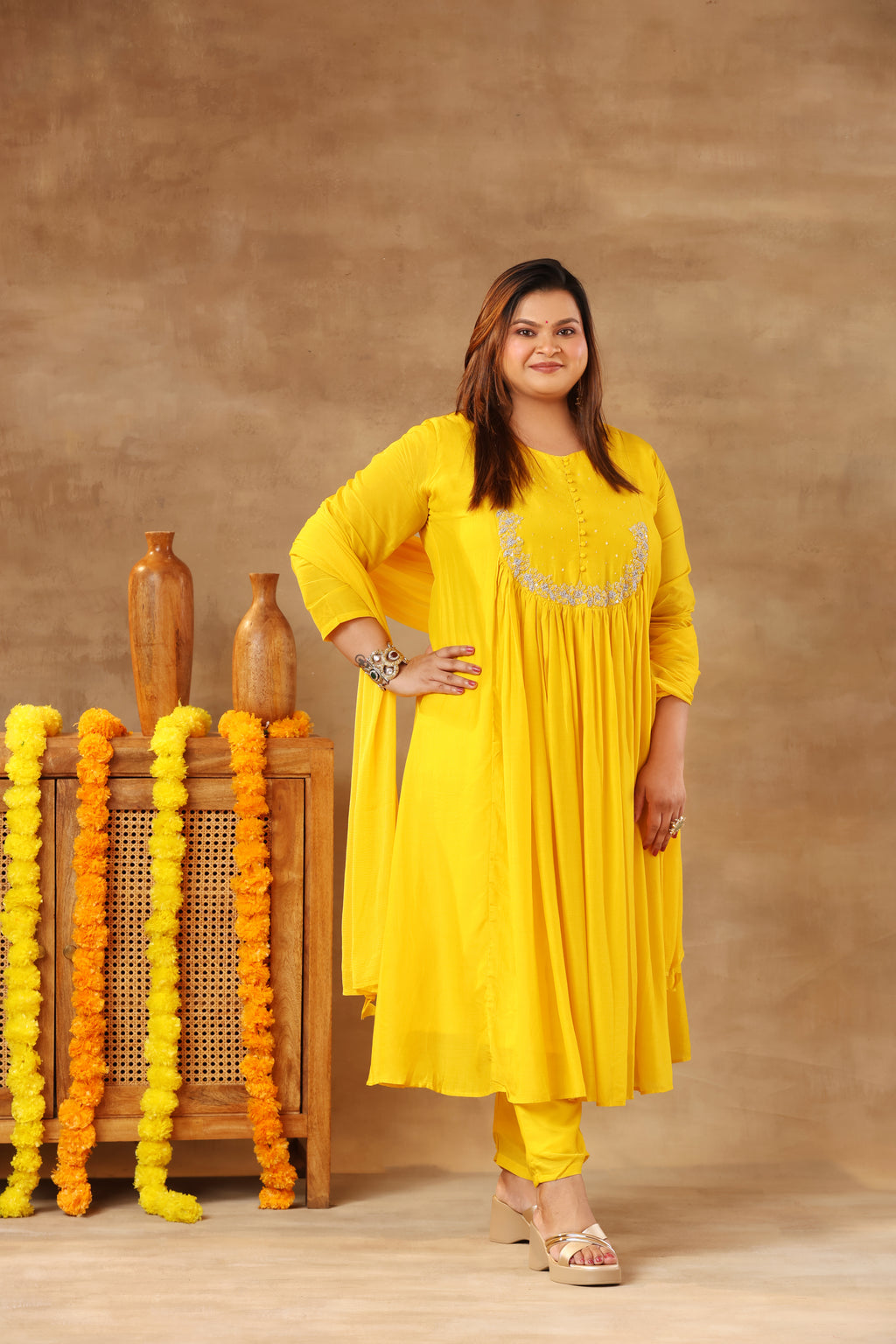 Sitara Suit Set - Yellow Mul