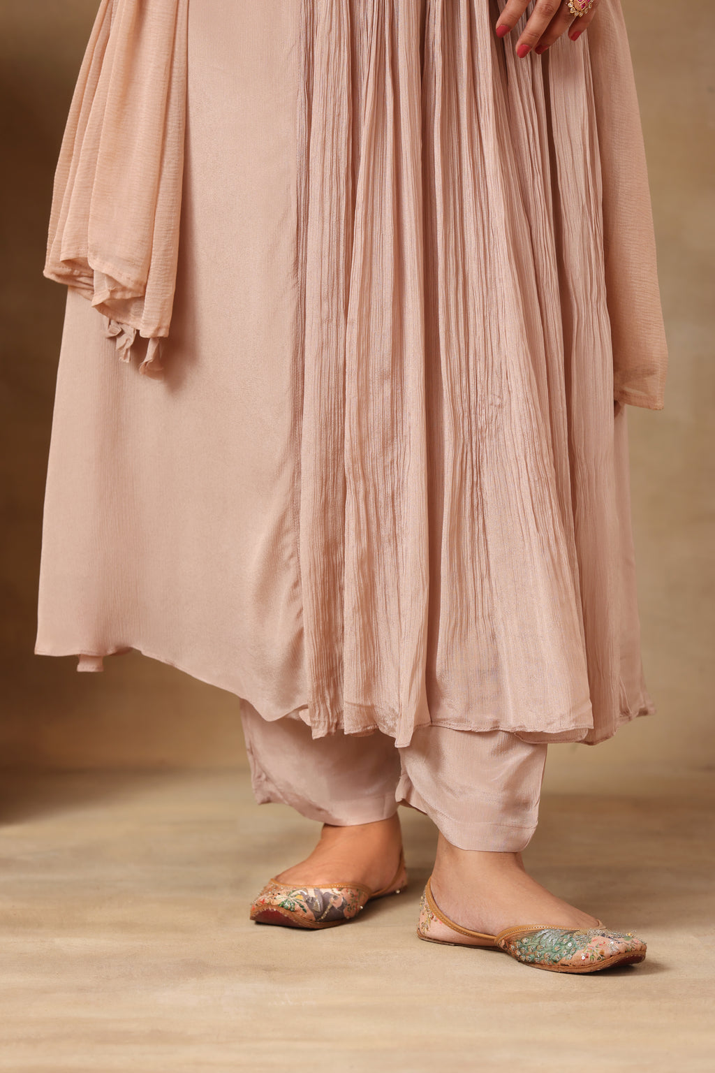 Sitara Suit Set - Beige Chinnon