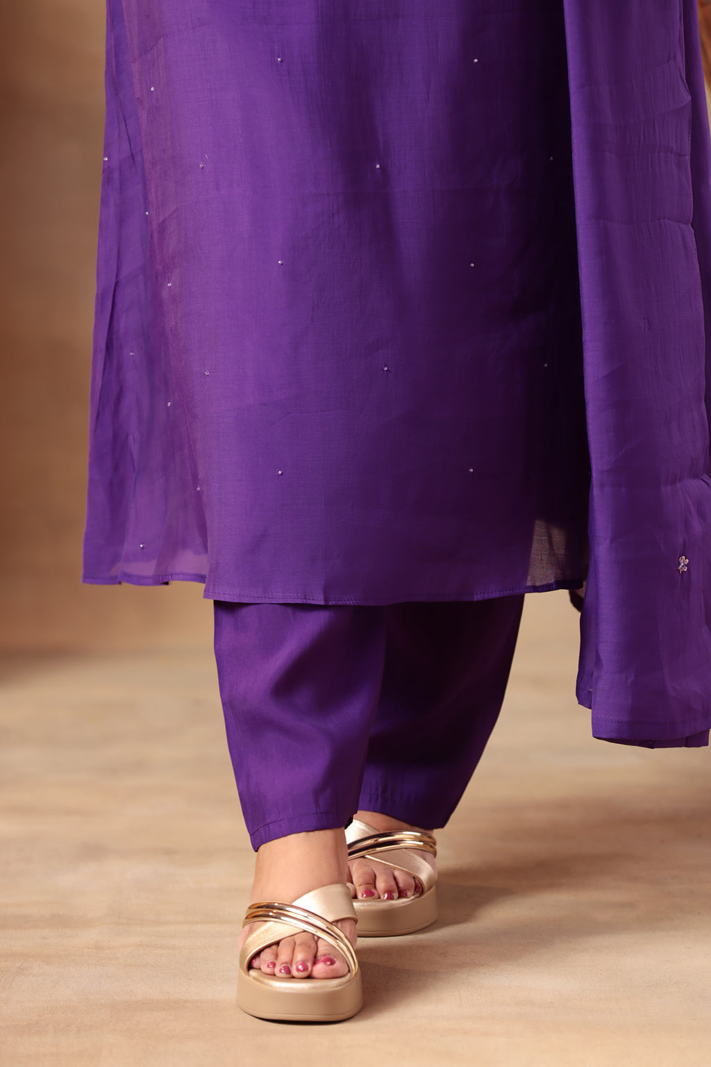 Sitara Suit Set - Chanderi Purple