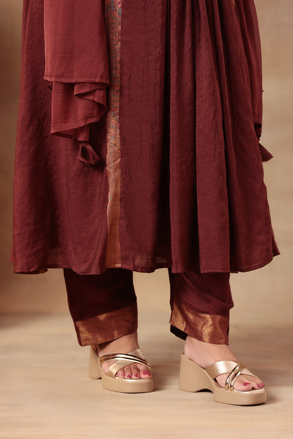Sitara Suit Set - Brown Linen