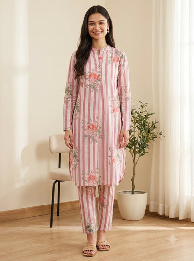 Rozana Co-ord Set - Pink Stripe